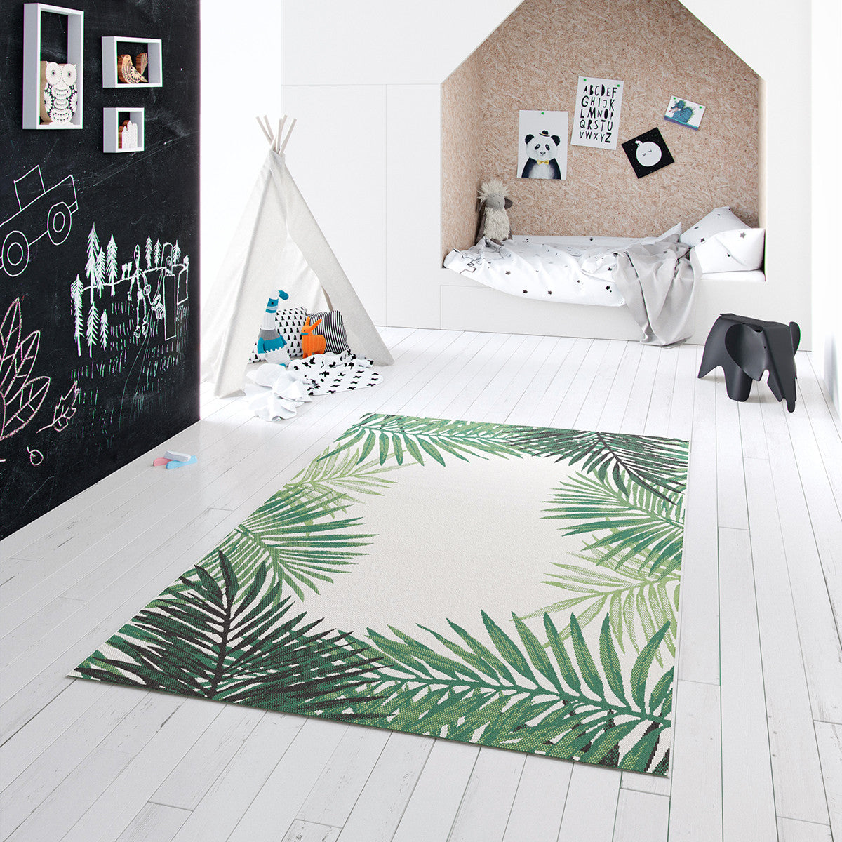 Maze Botany Palm Leaf Indoor/Outdoor Rug 160x230cm